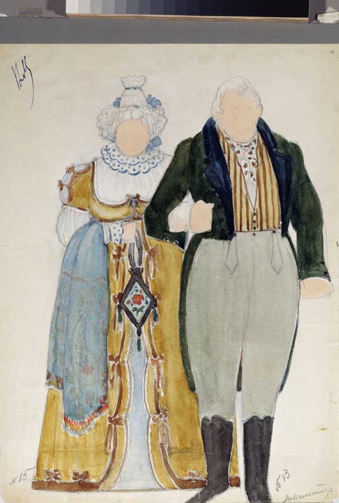 Costume design for the opera Eugene Onegin by P. Tchaikovsky de Nikolai Pavlovich Ulyanov