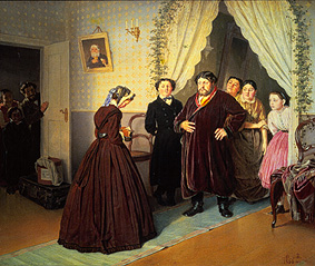 Arrival of the governess in the house of the Russi de Nikolai Petrowitsch Petrow