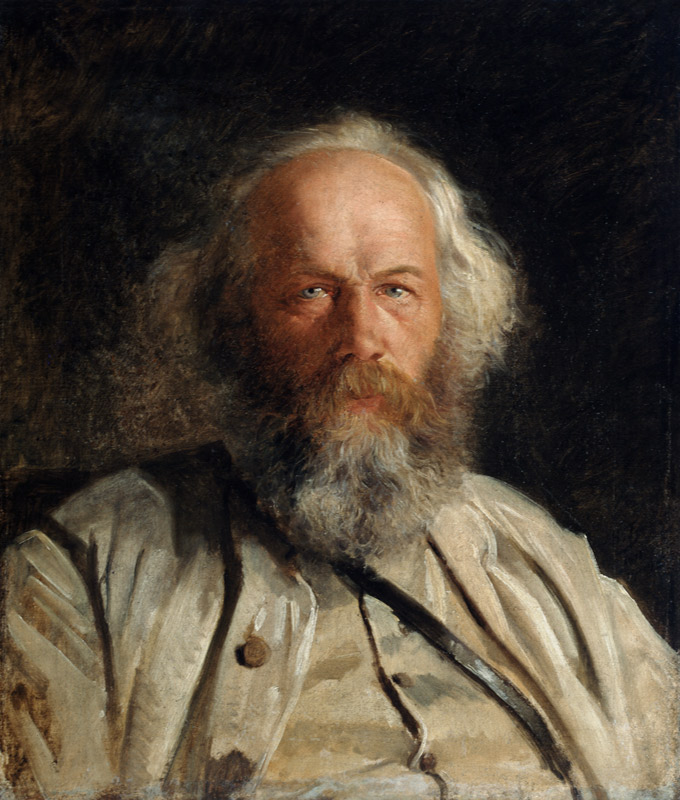 Portrait of the theorist of anarchism Mikhail A. Bakunin (1814-1876) de Nikolai Nikolajewitsch Ge