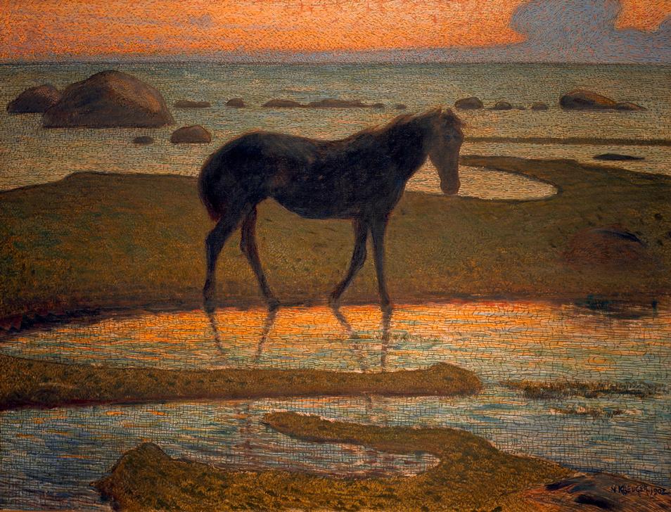 Horse on the Beach (Summer Night) de Nils Edvard Kreuger
