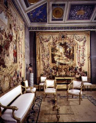 The 'Salotto di Rappresentanza' (Dining Hall of the Representatives) decorated in the 17th century ( de 