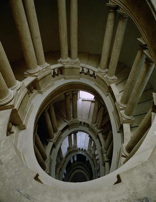 The 'Palazzetto' (Little Palace) detail of the spiral staircase seen from above, designed by Ottavia de 