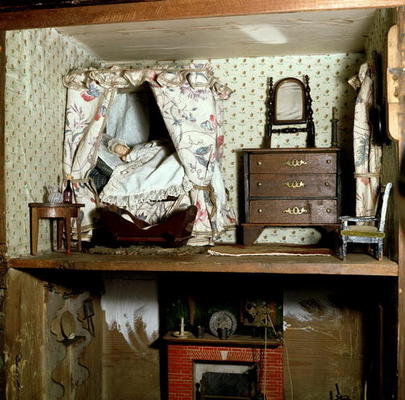 English Doll's House with original contents and wallpapers, c.1800 de 