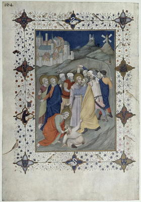 MS 11060-11061 Hours of the Cross: Matin and Laudes, The Betrayal by Judas, French, by Jacquemart de de 