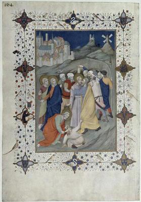MS 11060-11061 Hours of the Cross: Matin and Laudes, The Betrayal by Judas, French, by Jacquemart de