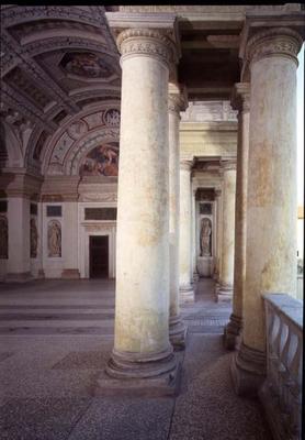 The Loggia di Davide (or D'Onore), interior showing columns of the garden entrance designed by Giuli de 