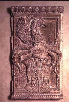 Coat of arms of the Gonzaga family, 15th century (limestone) (pair of 78772) de 
