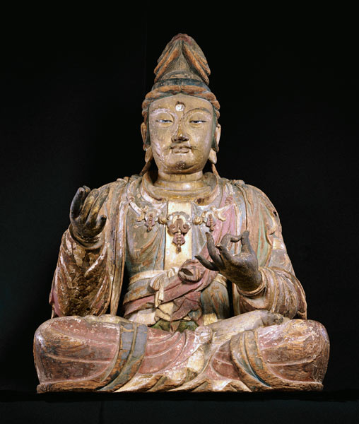 A Highly Important Polychrome Wood Figure Of Guanyin de 