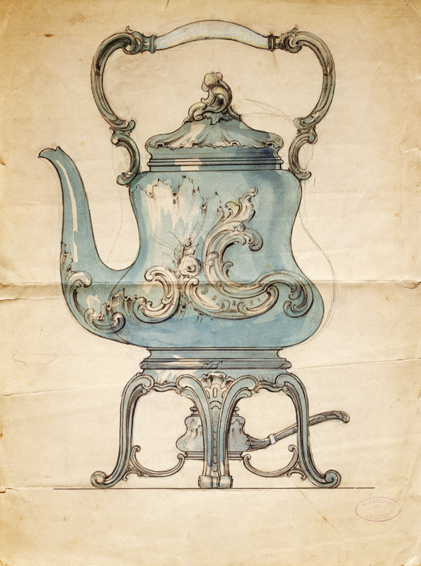 A Shaped Silver Kettle And Stand de 