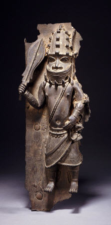A Benin Bronze Figure From A Plaque In High Relief de 