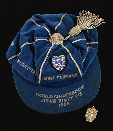 A Continental Gold World Cup Winner''s Medal And A Blue England World Cup 1966 International Cap Awa de 