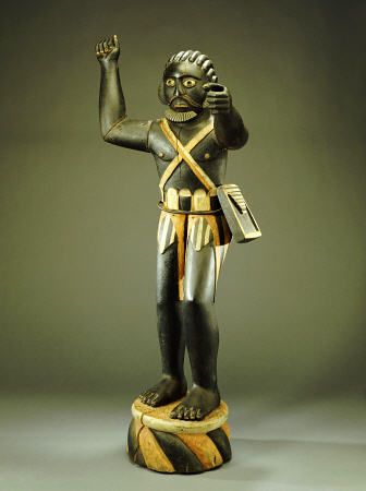 A Fine And Rare Fon Male Allegorical Figure Possibly Representing Gezo, The First Ruler Of Dahomey, de 