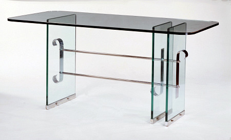 A Fontana Arte Plate-Glass And Chromium-Plated Table, Circa 1935 de 