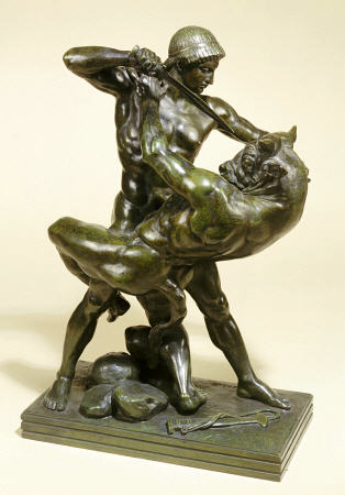 A French Bronze Group Of Theseus And The Minotaur de 