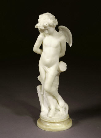 A French White Marble Figure Of Cupid, By Delongue, Late 19th Century de 