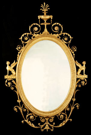 A George III Giltwood Mirror After Design By Robert Adam (1728-1792) de 