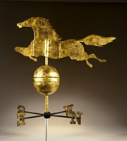 A Gilded Sheet Iron Weathervane In The Form Of A Galloping Horse de 