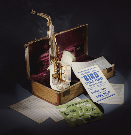 A Group Of Charlie Parker Memorabilia Including An Early 1950s Grafton Alto Saxophone Of Cream Acryl de 