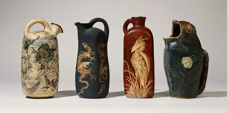 A Group Of Martin Brothers Stoneware Jugs Circa 1888-1889,  And A Martin Brothers Character Jug-Mode de 