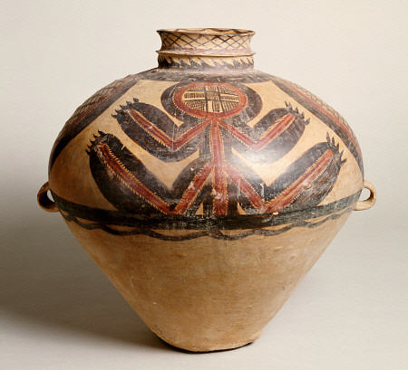 A Large Gansu Neolithic Pottery Two-Handled Jar de 