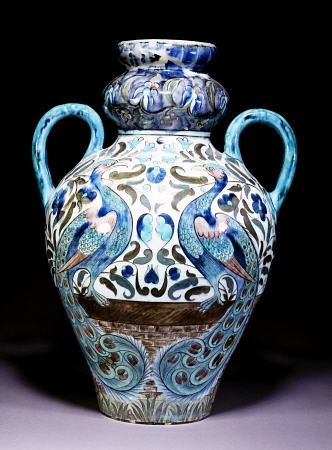 A Large Iznic Vase Designed By William De Morgan (1839-1917), Decorated In The Damascus Manner With de 