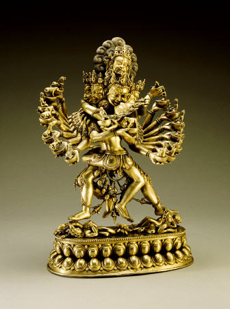 A Large Sino-Tibetan Gilt-Bronze Figure Of Yi-Dam Hevajra de 