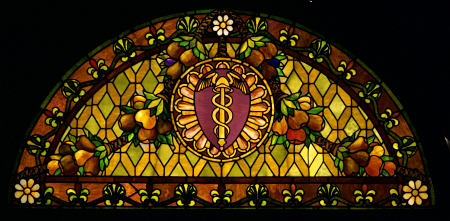 A Leaded And Plated Favrile Glass Window By Tiffany Studios de 