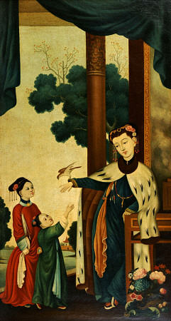 A Mandarin''s Wife With Their Two Daughters de 