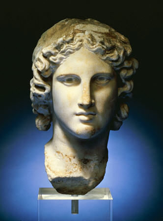 A Marble Head Of A Young Man, Possibly Apollo de 