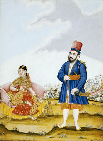 A Moghul Nobleman With His Wife de 