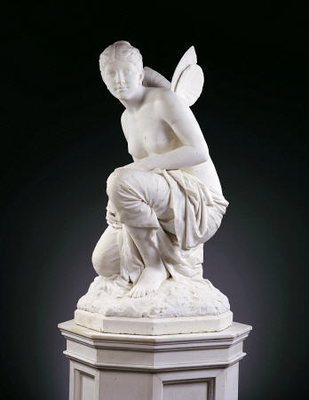 An American White Marble Figure Of Psyche, On Pedestal By William Couper, Circa 1882 de 