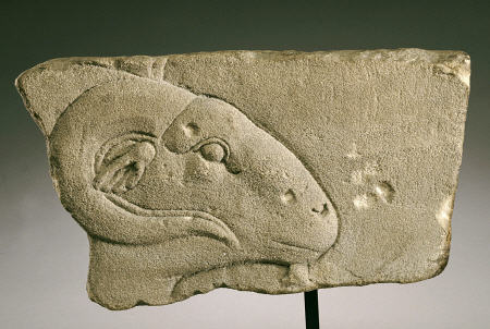 An Egyptian Gray Sandstone Relief Of A Rams Head de 