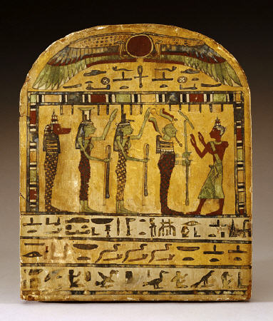 An Egyptian Painted Wood Stela Dynasty XXV-XXVI, Circa 712-525 B de 