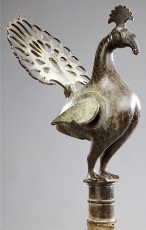 An Important Deccani Bronze Peacock, Circa 14th Century de 