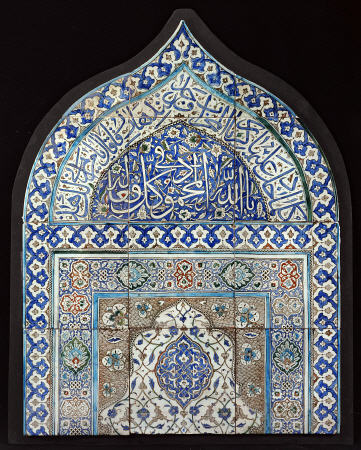 An Important Diyarbekir Tile Mihrab Of Ogival Arched Form Comprising Twelve Tiles, C de 