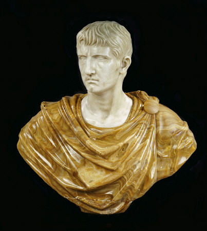 An Italian White Marble Bust Of Caesar Augustus de 