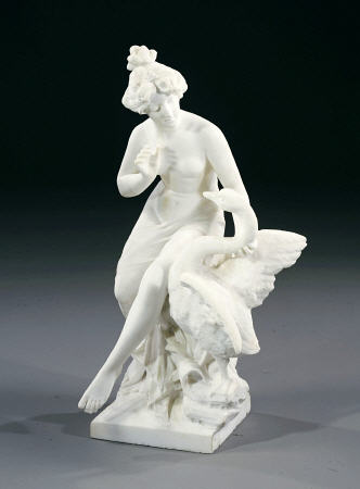 An Italian White Marble Group Of Leda And The Swan de 