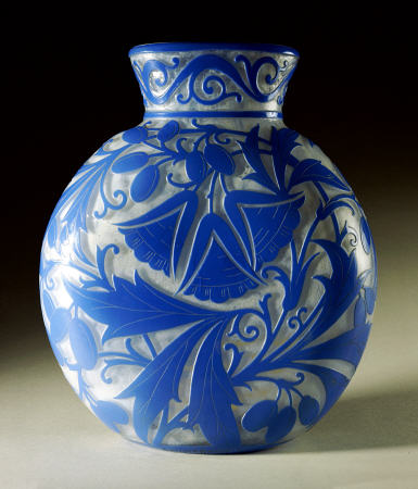 An Overlaid, Etched And Polished Daum Glass Vase de 
