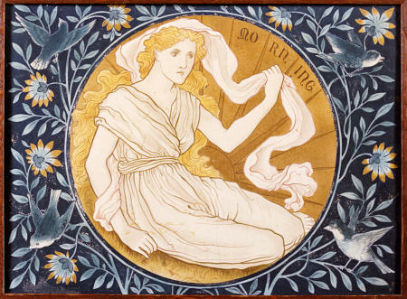 A Painted And Gilt Earthenware Plaque Entitled ''Morning? de 