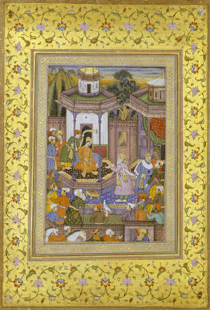 A Prince Giving Audience Mughal Late 16th Century de 