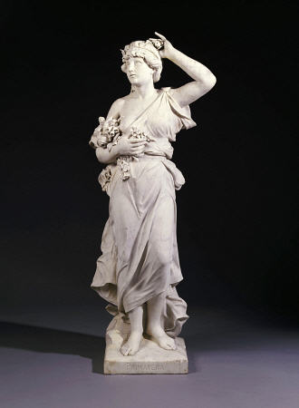 A Set Of Four Italian White Marble Figures Emblematic Of The Seasons -Spring, Late 19th Century de 