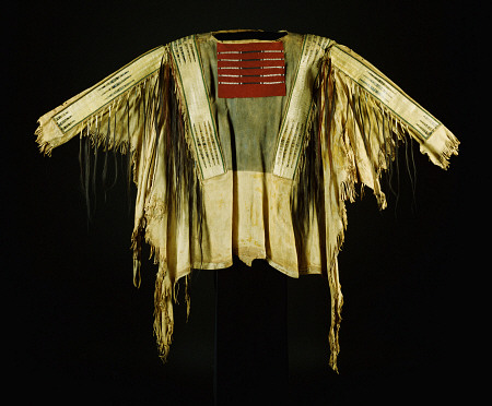 A Sioux Quilled And  Fringed Hide Warrior''s Shirt de 
