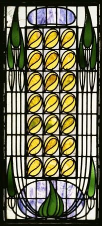 A Stained And Leaded Glass Panel de 