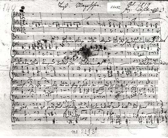 Autograph score for the lied ''Trost'' Franz Schubert (1797-1828) text by Johann Mayrhofer (1787-183 de 