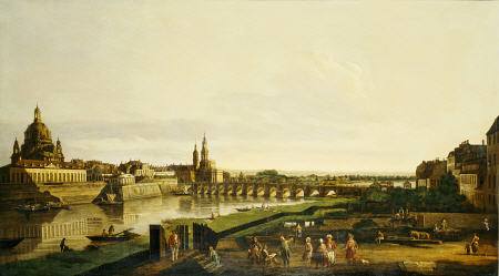 A View Of Dresden From The Right Bank Of The River Elbe Above The Augustusbrucke de 