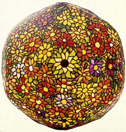 A ''Zinnia'' Leaded Glass, Mosaic Favrile Glass And Bronze Table Lamp de 