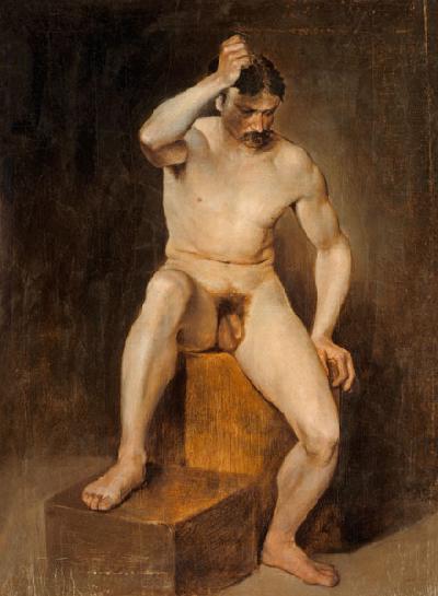 A Seated Male Nude