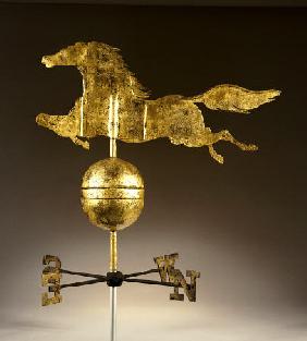 A Gilded Sheet Iron Weathervane In The Form Of A Galloping Horse