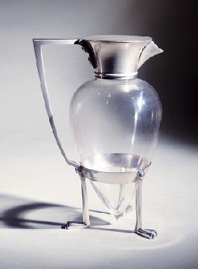 A Hukin And Heath ''Crow''s Foot''  Electroplate  And Glass Decanter  Designed By Christopher Dresse
