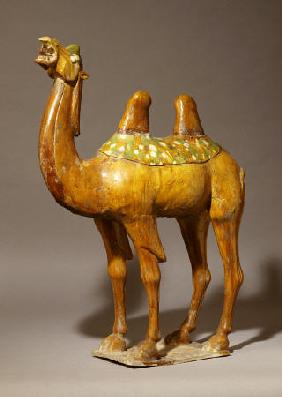 A Large Sancai Pottery Camel